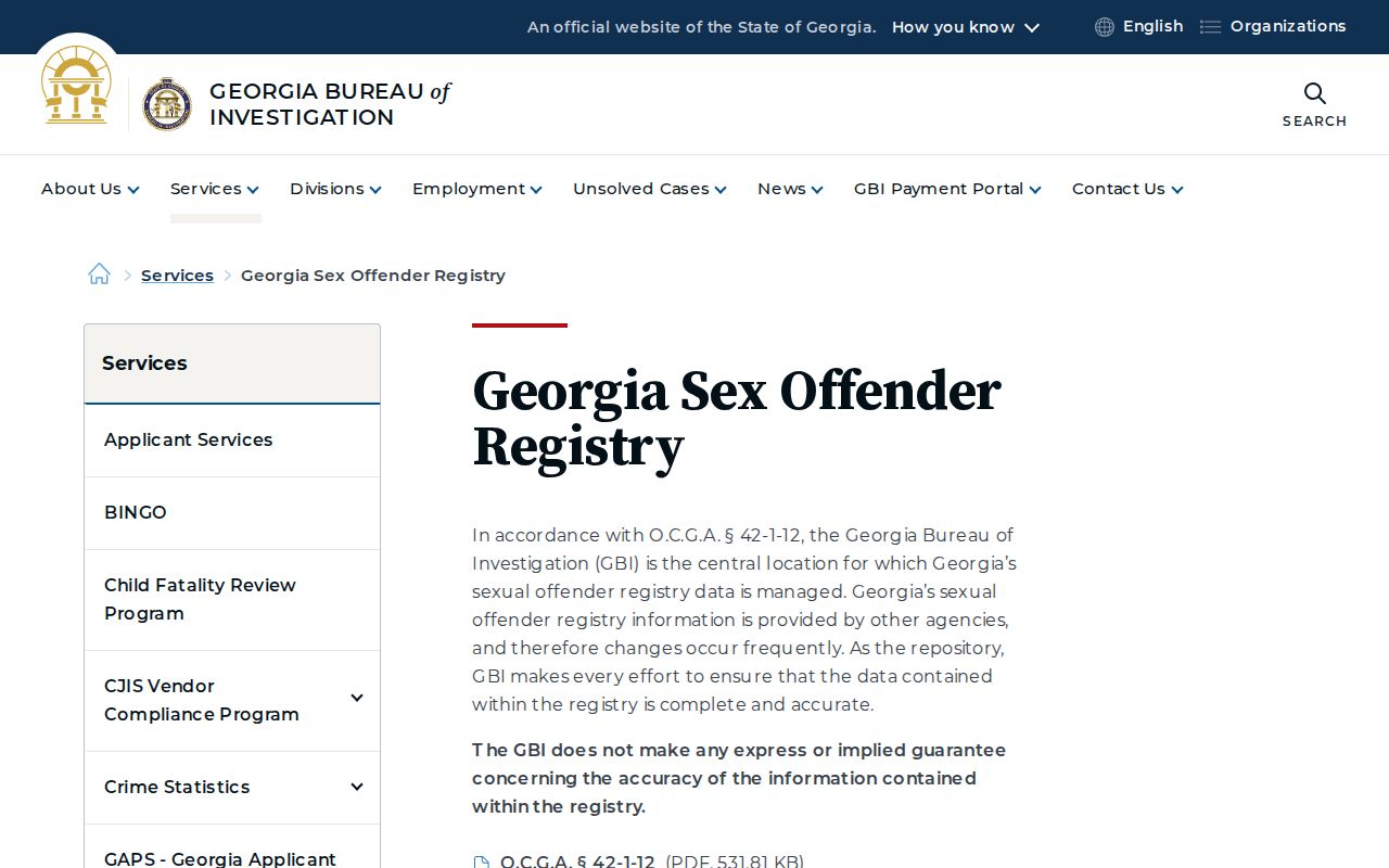 Bartow County sex offender registry guidance from Georgia