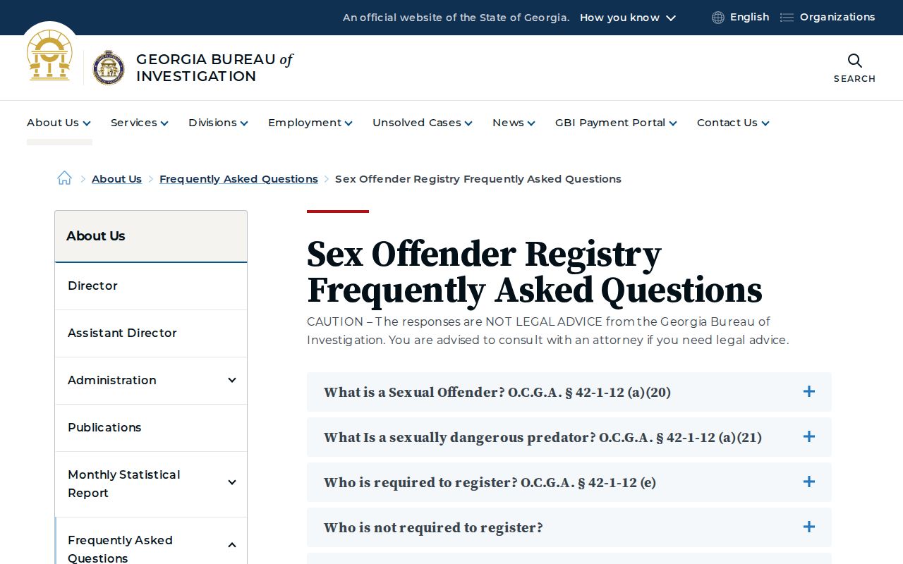 Bartow County sex offender check using the Georgia registry FAQ